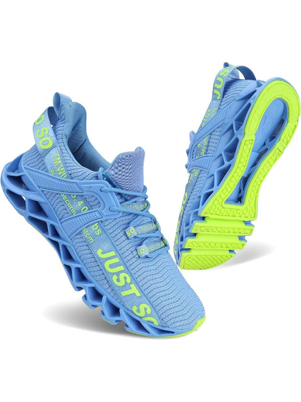 Women's Blue Mesh Comfortable  Non Slip Athletic Tennis Walking Blade Sneakers